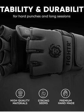 Black Men's MMA Grappling Gloves